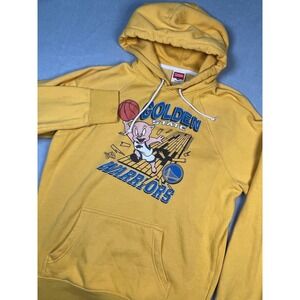 Homage Golden State Warriors Space Jam Piggy Pig Cartoon Graphic Hoodie Yellow M